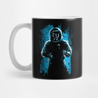 Astronaut Skull Blue Mug